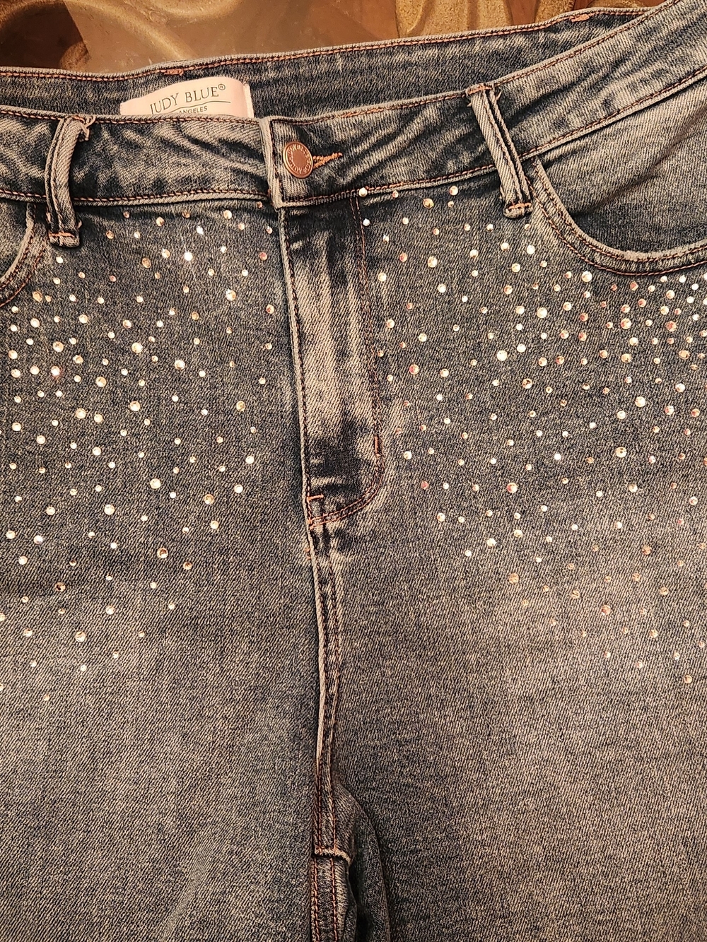 Judy Blue Light Wash Rhinestone High-Rise Jeans